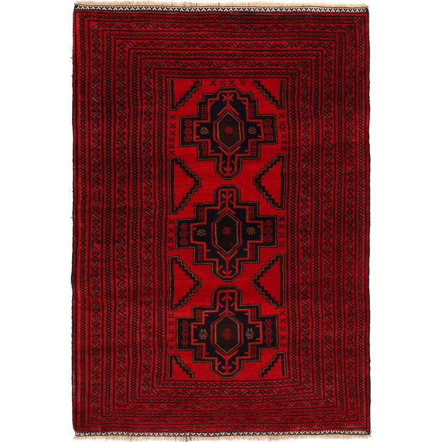 Traditional Baloch Rug 4' 1" x 6' 1" - No. AL61467