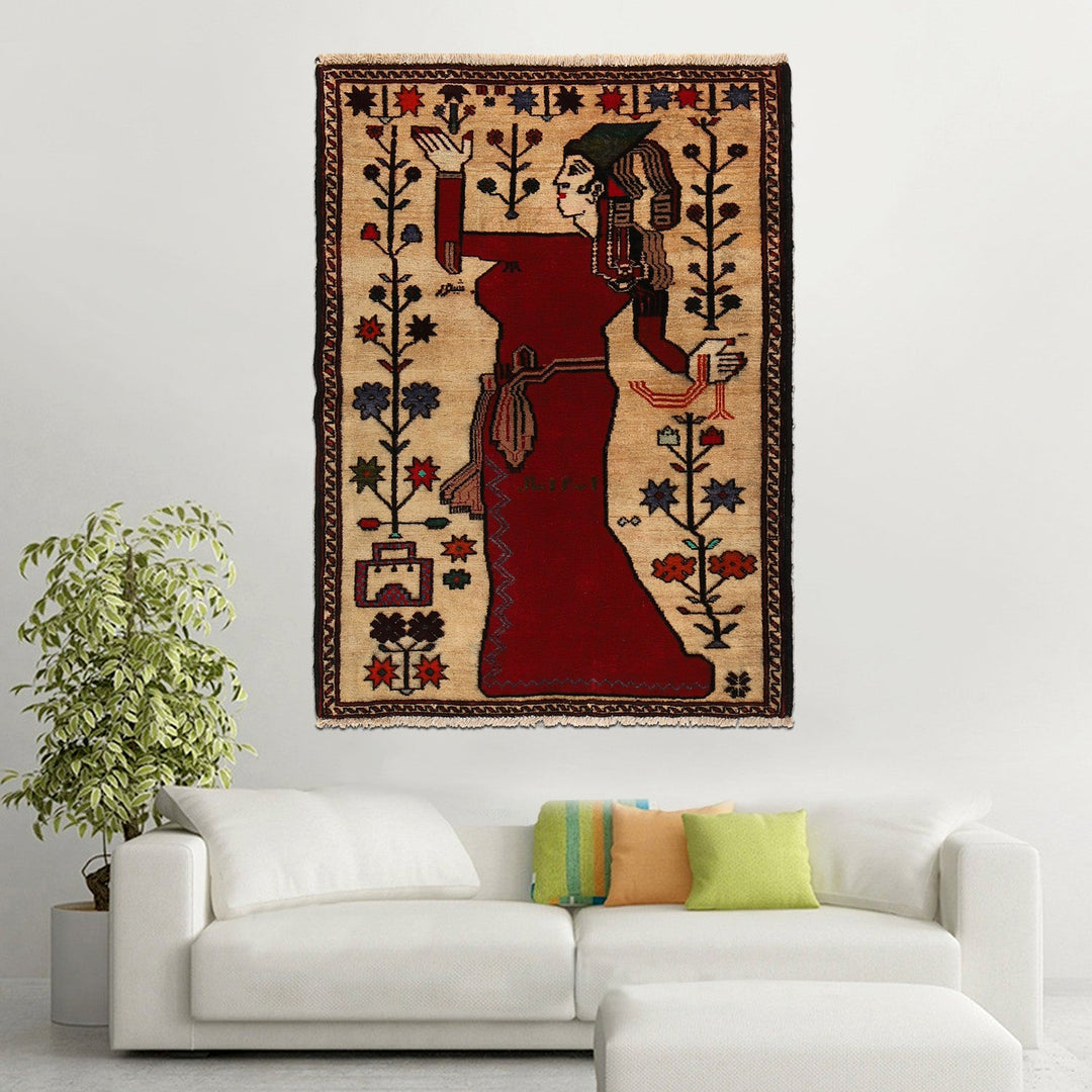 Handmade Picture Area Rug 2' 9" x 3' 10" - No. AL76686