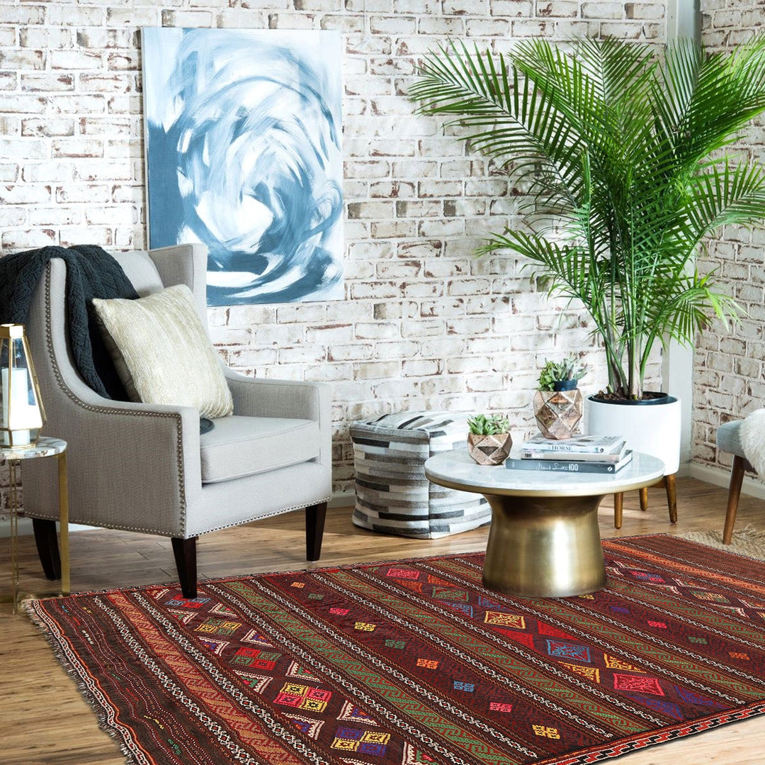 Traditional Flat Weave Kilim 5' 1" x 7' 8" - No. AL31577