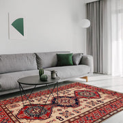 Hand Knotted Kazak Oriental Rug 4' 3" x 6' 2" - No. AL74323