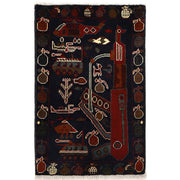 Authentic Afghan War Area Rug 2' 0" x 2' 11" - No. AL21056