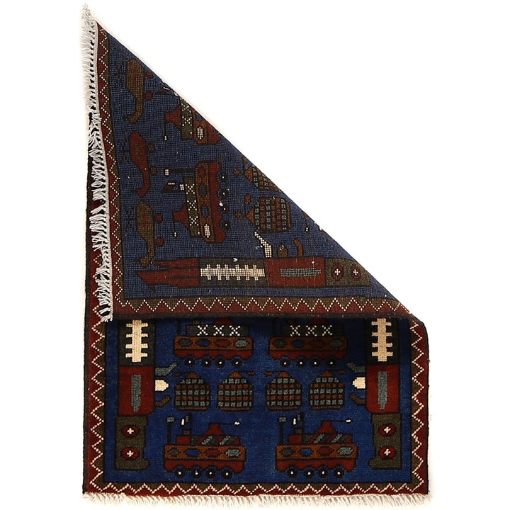 Handmade Afghan War Area Rug 1' 11" x 2' 10" - No. AL51269