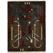Handcrafted Afghan War Rug 2' 1" x 2' 9" - No. AL96701