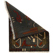 Handcrafted Afghan War Rug 2' 1" x 2' 9" - No. AL96701