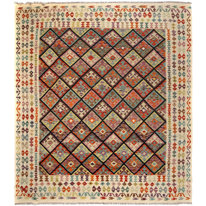 Handmade Turkish Design Wool Kilim 8' 7" x 9' 9" - No. AL23554