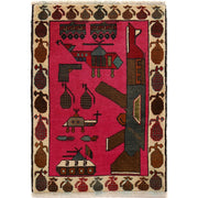Handmade Afghan War Area Rug 2' 0" x 2' 11" - No. AL34403