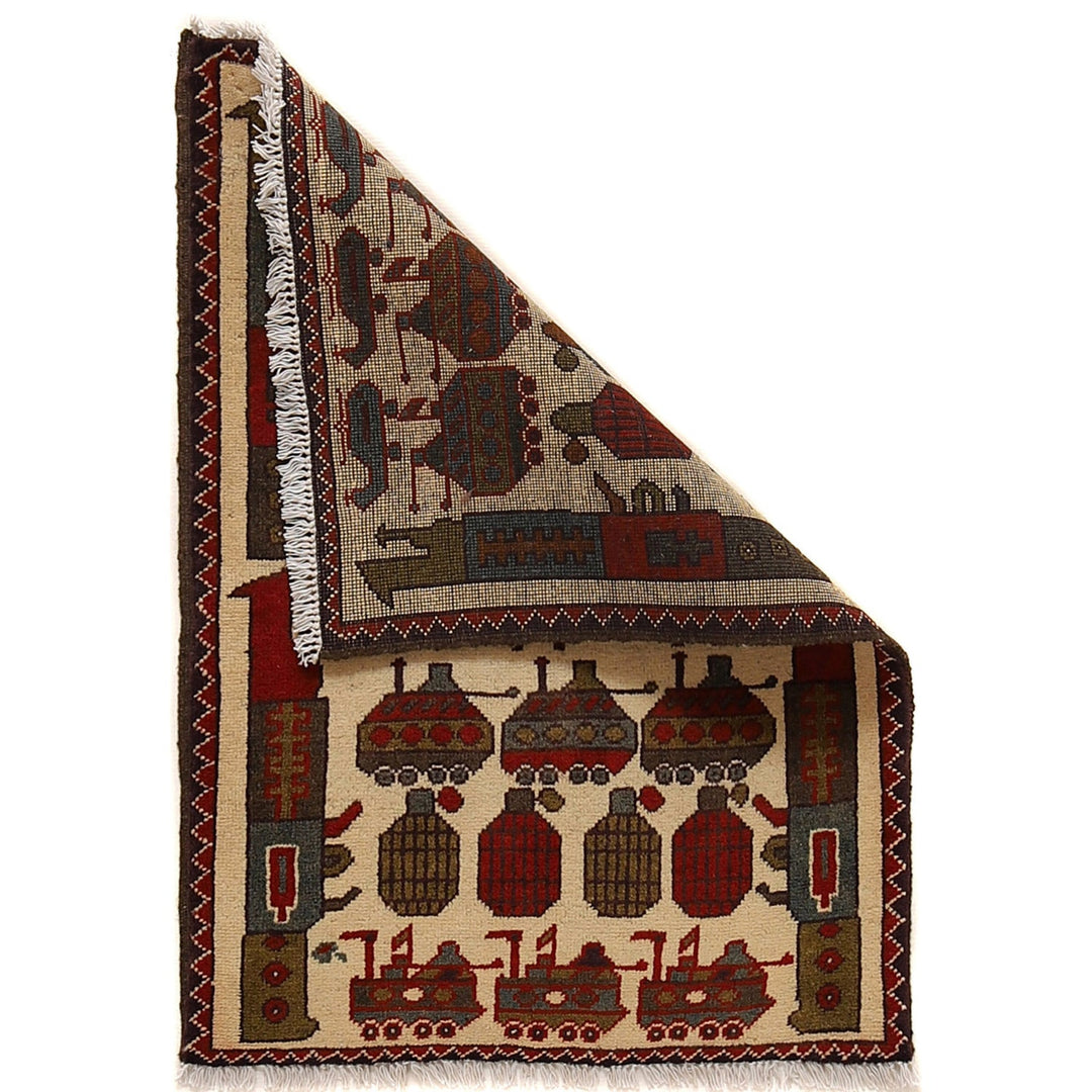 Ivory War Rug 2' 0" x 2' 10" - No. AL71506