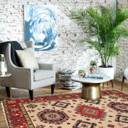 Ivory Color Kazak Rug 5' 0" x 6' 5" - No. AL77277