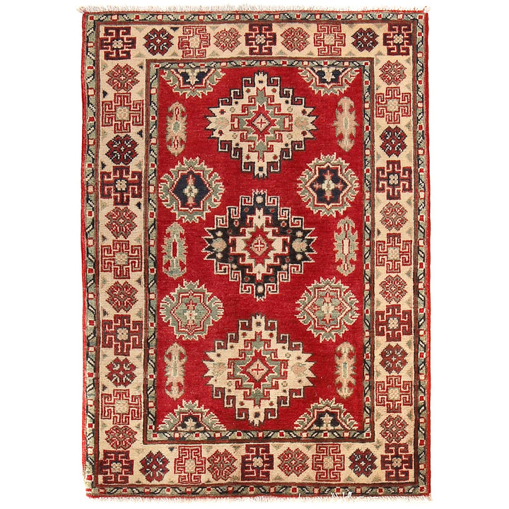 Red Color Kazak Rug 2' 9" x 3' 11" - No. AL50323