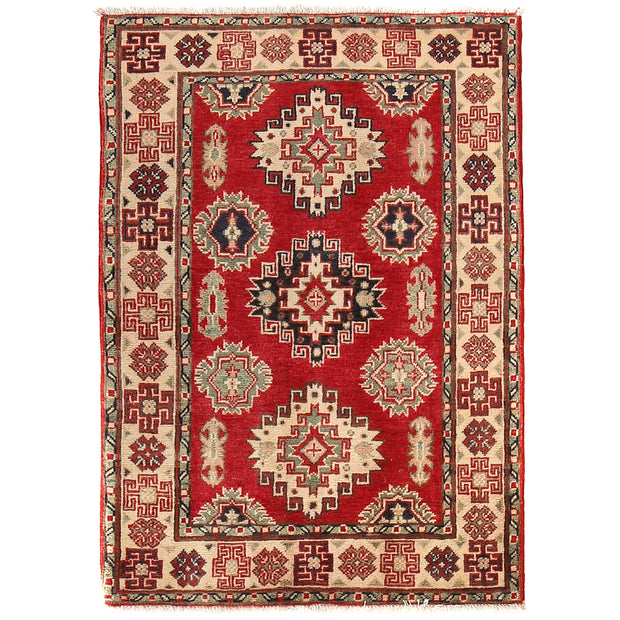 Red Color Kazak Rug 2' 9" x 3' 11" - No. AL50323