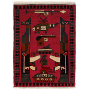 Handcrafted Afghan War Rug 2' 1" x 2' 10" - No. AL43041