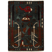 Gray Color War Rug 2' 0" x 2' 9" - No. AL11338