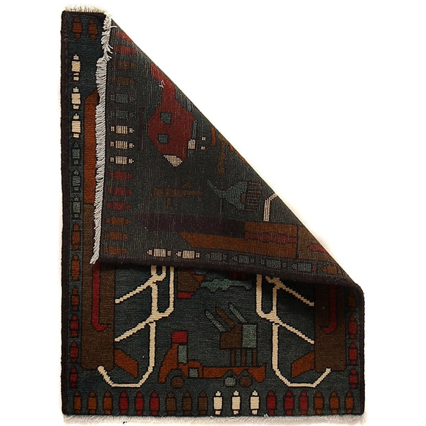 Gray War Rug 2' 0" x 2' 8" - No. AL73459