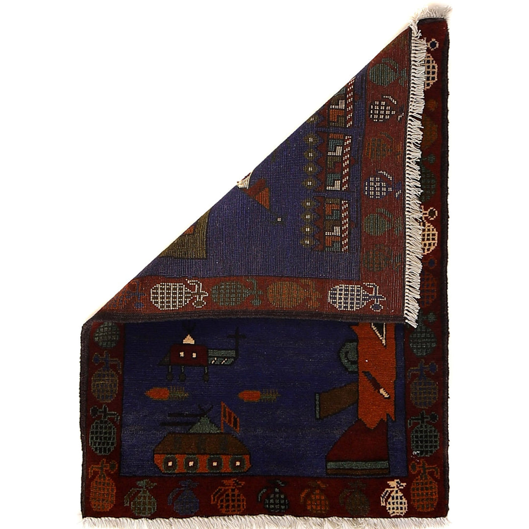 Handcrafted Afghan War Rug 2' 1" x 3' 0" - No. AL31643