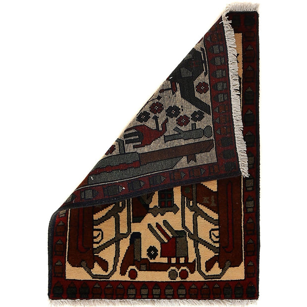 Handmade Afghan War Area Rug 2' 0" x 2' 9" - No. AL21228