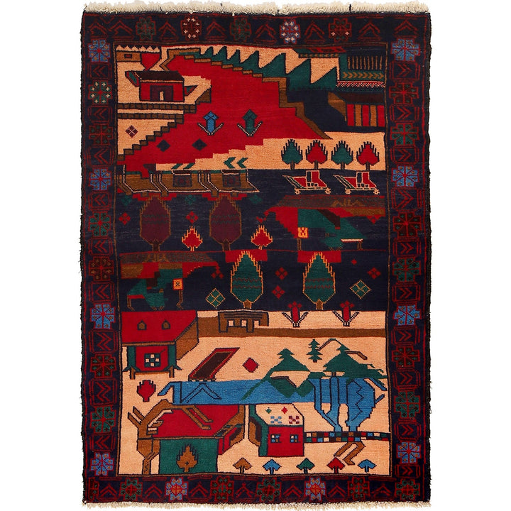 Handmade Picture Area Rug 3' 0" x 4' 2" - No. AL53165