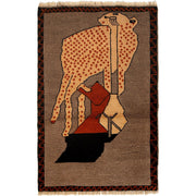 Hand Made Animal Pictorial Area Carpet 2' 9" x 4' 3" - No. AL14174