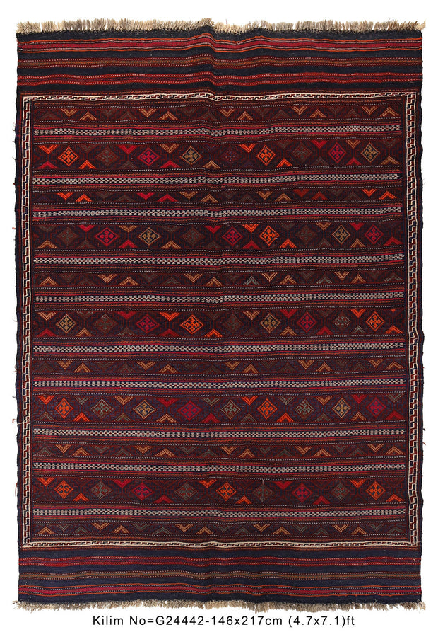 Afghan Laghari Kilim 4' 9" x 7' 1" - No. AL99650
