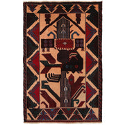 Tribal Baloch Rug 3' 0" x 4' 8" - No. AL10799