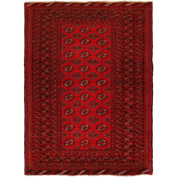 Firebrick Bokhara Rug 4' 1" x 5' 7" - No. AL19627