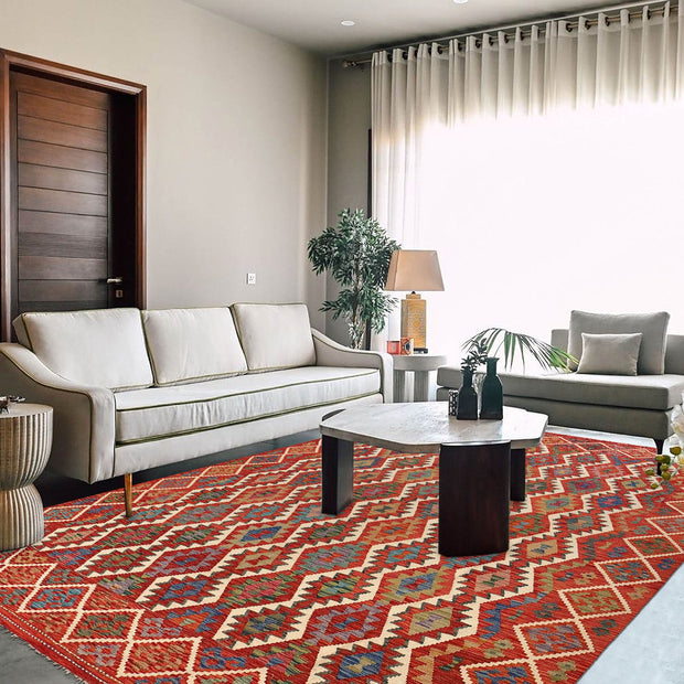 Hand Knotted Flatweave Kilim 8' 5" x 9' 11" - No. AL32528