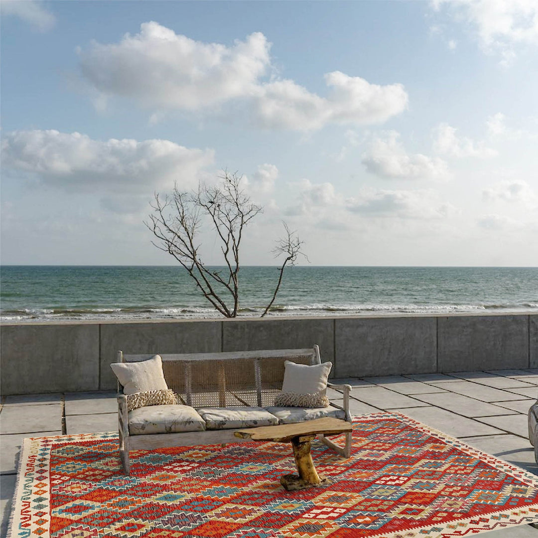 Handmade Turkish Design Wool Kilim 8' 4" x 11' 2" - No. AL39705