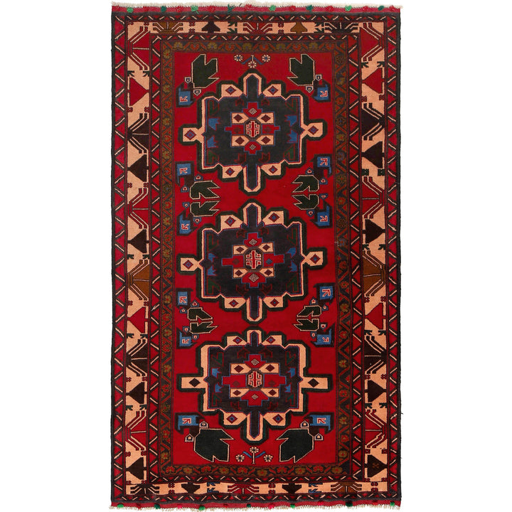 Afghan Baluchi Rug 4' 2" x 7' 2" Hand-Knotted