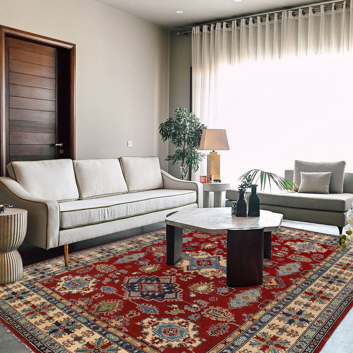 Handmade Kazak Area Rug 8' 3" x 9' 8" - No. AL71930