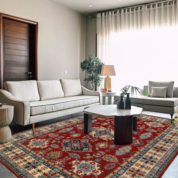 Handmade Kazak Area Rug 8' 3" x 9' 8" - No. AL71930