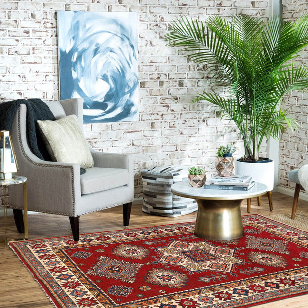 Red Color Kazak Rug 4' 11" x 7' 1" - No. AL10938