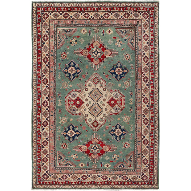 Green Color Kazak Rug 6' 6" x 9' 10" - No. AL67413
