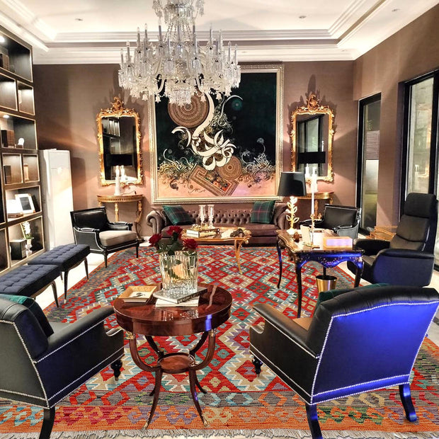 Hand Made Afghan Kilim 8' 4" x 9' 11" - No. AL77391