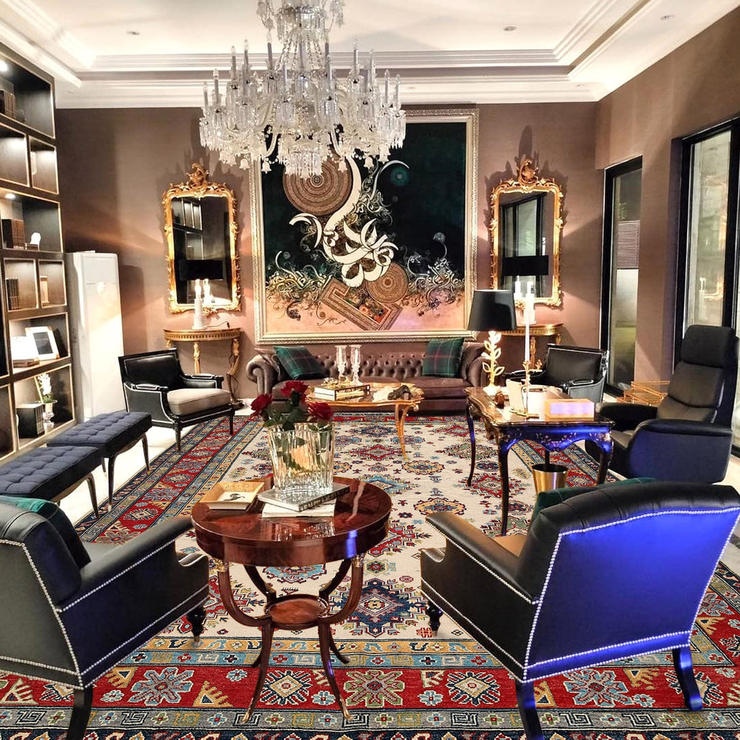 Hand Knotted Kazak Oriental Rug 6' 9" x 10' 5" - No. AL96679