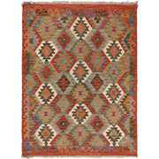 Hand Knotted Afghan Style Kilim 4' 2" x 5' 7" - No. AL68546