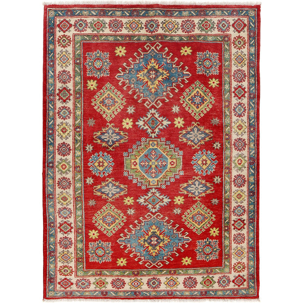 Hand Knotted Kazak Oriental Rug 4' 2" x 6' 6" - No. AL78912