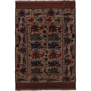 Handmade Afghan War Area Rug 4' 0" x 5' 11" - No. AL94830