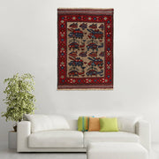 Handcrafted Afghan War Rug 3' 2" x 4' 7" - No. AL35451