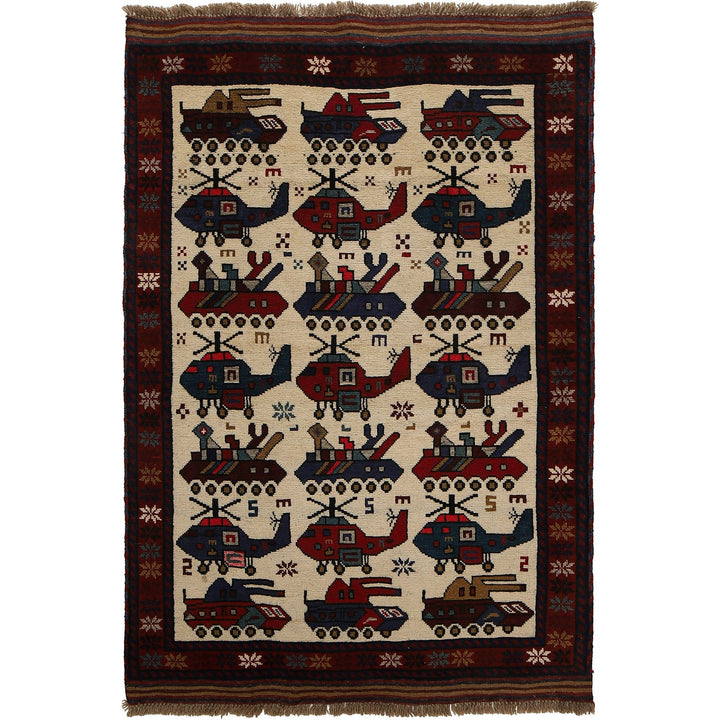 Afghan War Rug – Military Design 3' 3" x 5' 0" - No. AL74635