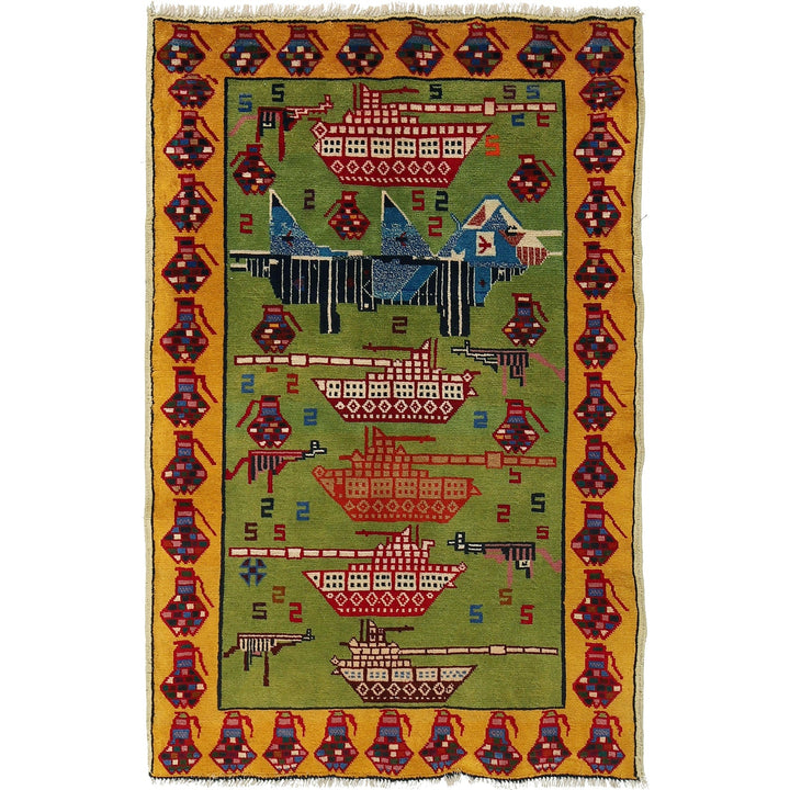 Green War Rug 2' 9" x 4' 6" - No. AL52944