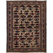 Hand-Knotted Afghan War Carpet 6' 8" x 9' 0" - No. AL23221