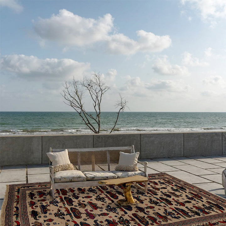 Hand-Knotted Afghan War Carpet 6' 8" x 9' 0" - No. AL23221