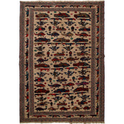 Brown Color War Rug 5' 11" x 9' 8" - No. AL78382
