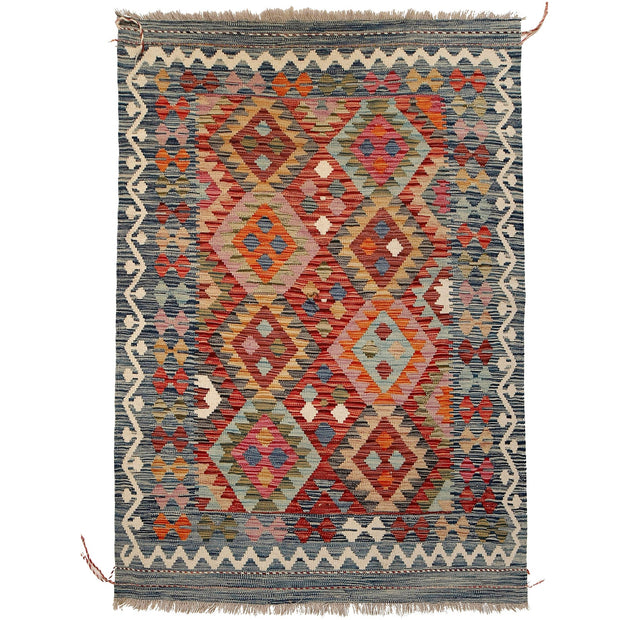 Handmade Turkish Design Wool Kilim 4' 2" x 5' 9" - No. AL22583