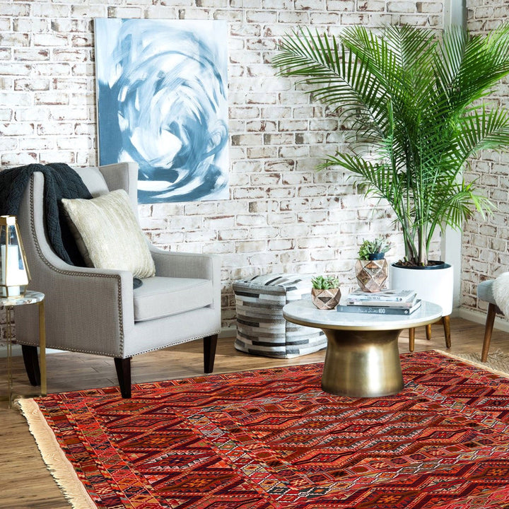 Hand Knotted Luxury Kilim Rug 4' 9" x 5' 5" - No. AL32100