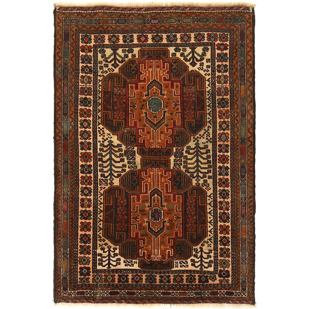 Hand Knotted Baluchi Rug 3' 0" x 4' 10" - No. AL24877