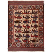 Handcrafted Afghan War Rug 4' 4" x 6' 1" - No. AL82224