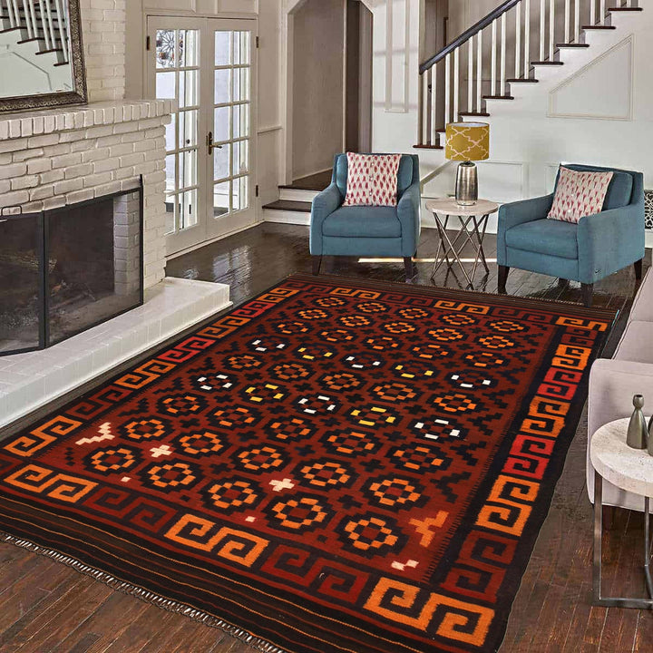 Red Afghan Kilim 5' 9" x 8' 4" - No. AL84466