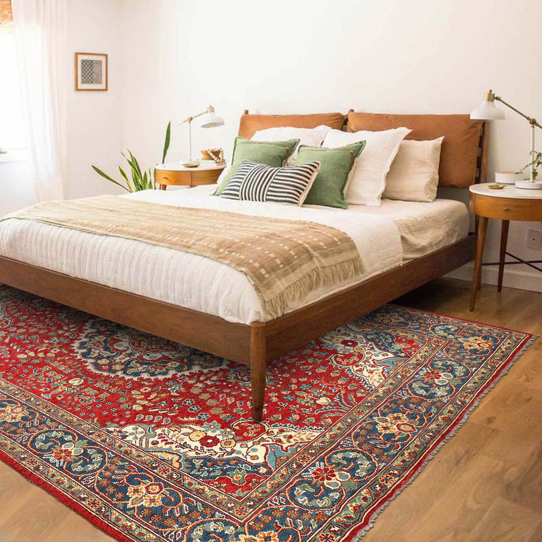 Hand Knotted Heriz Rug 8' 5" x 10' 6" - No. AL76851