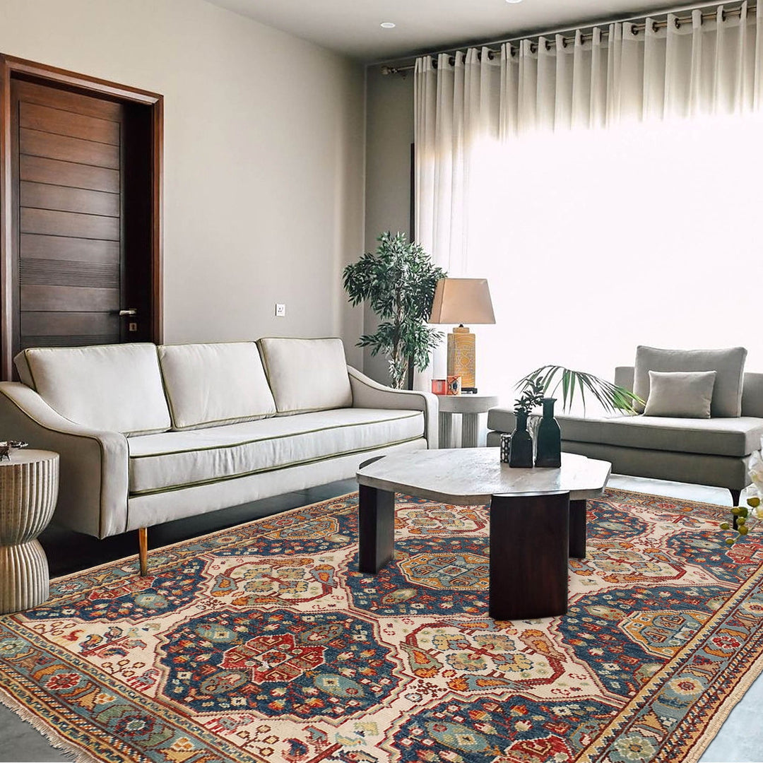 Handmade Afghan Carpet 5' 7" x 7' 8" - No. AL41976