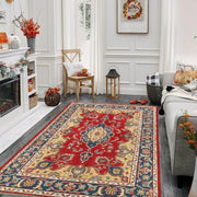 Hand Knotted Persian Heriz Area Rug 4' 0" x 5' 9" - No. AL30869